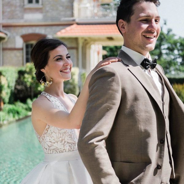 mariage avec unfirst look a la villa Tosca sur le Bassin d'Arcachon a Taussat photos prise par pixaile photography photographe de mariage en gironde