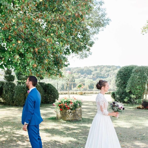 first look au chateau de la ligne à lignan de Bordeaux photos réalisé par pixaile photography photographe professionnel de mariage en Gironde