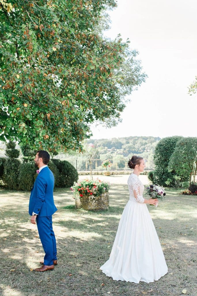 first look au chateau de la ligne à lignan de Bordeaux photos réalisé par pixaile photography photographe professionnel de mariage en Gironde