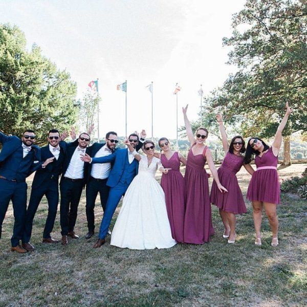 photographe de mariage en gironde avec photos de groupe au chateau de la ligne à lignan de Bordeaux par pixaile photography