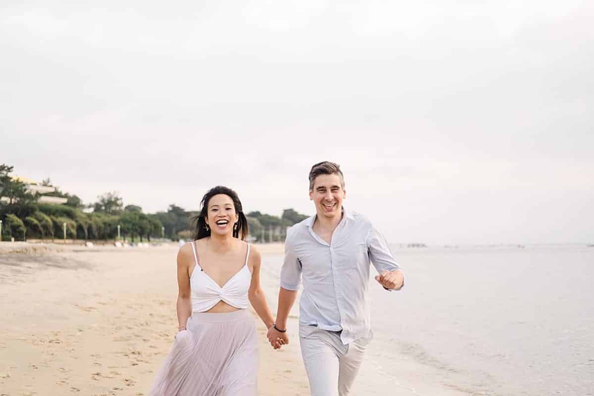 seance couple sur le Bassin d'Arcachon au tir au vol par pixaile photography photographe de couple en gironde