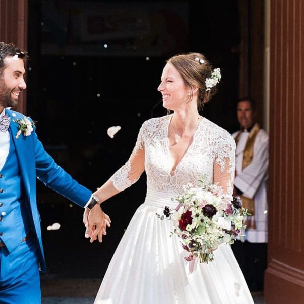 Beautiful wedding in church at the teste de buch on the arcachon bay with pixaile photography french wedding photographer in Gironde near bordeaux