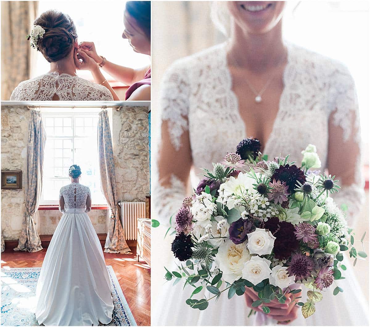 preparations bride wedding at chateau de la ligne with pixaile photography french wedding photographer in gironde near Bordeaux