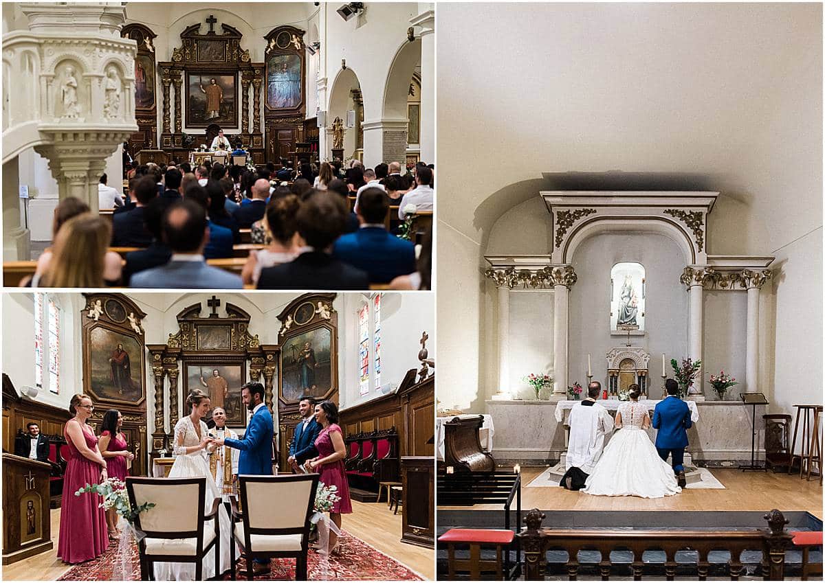 wedding church at chateau de la ligne with pixaile photography french wedding photographer in gironde near Bordeaux