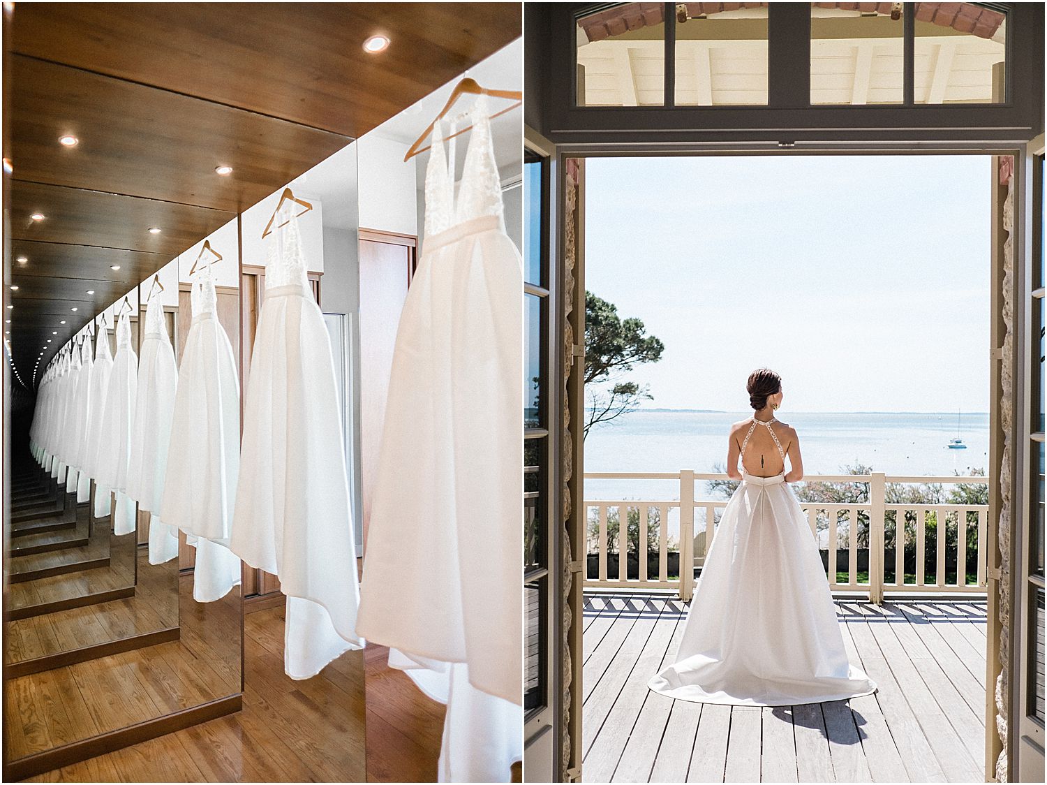 Manon Pascual créatrice de robe de mariée à la villa la Tosca lors d'un mariage de prestige avec Pixaile photograpy photographe de mariage a Bordeaux