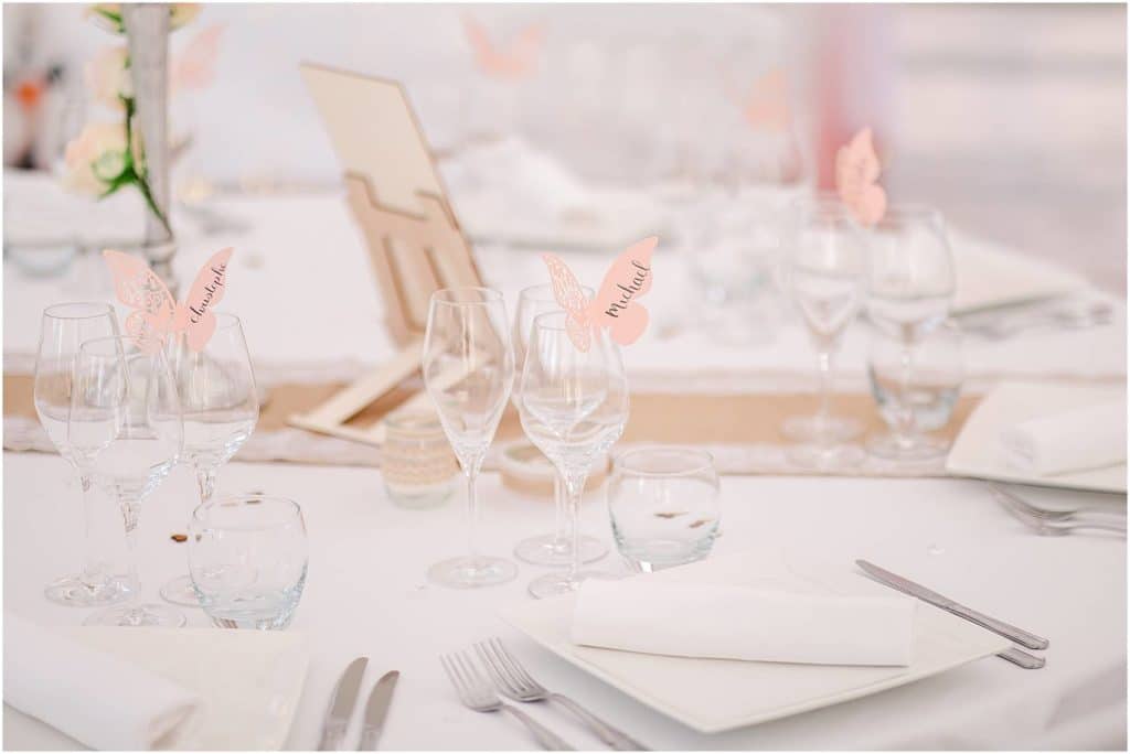 photographe de mariage en Gironde détails de table de mariage