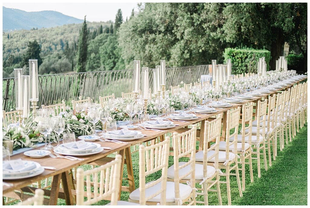 decoration de table italienne lors d'un mariage en Toscane