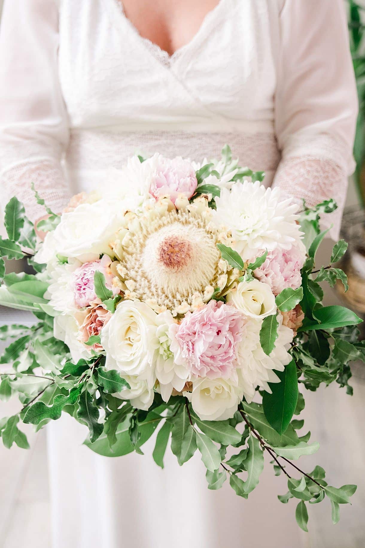 détail du bouquet de fleur de la mariée chateau fengari