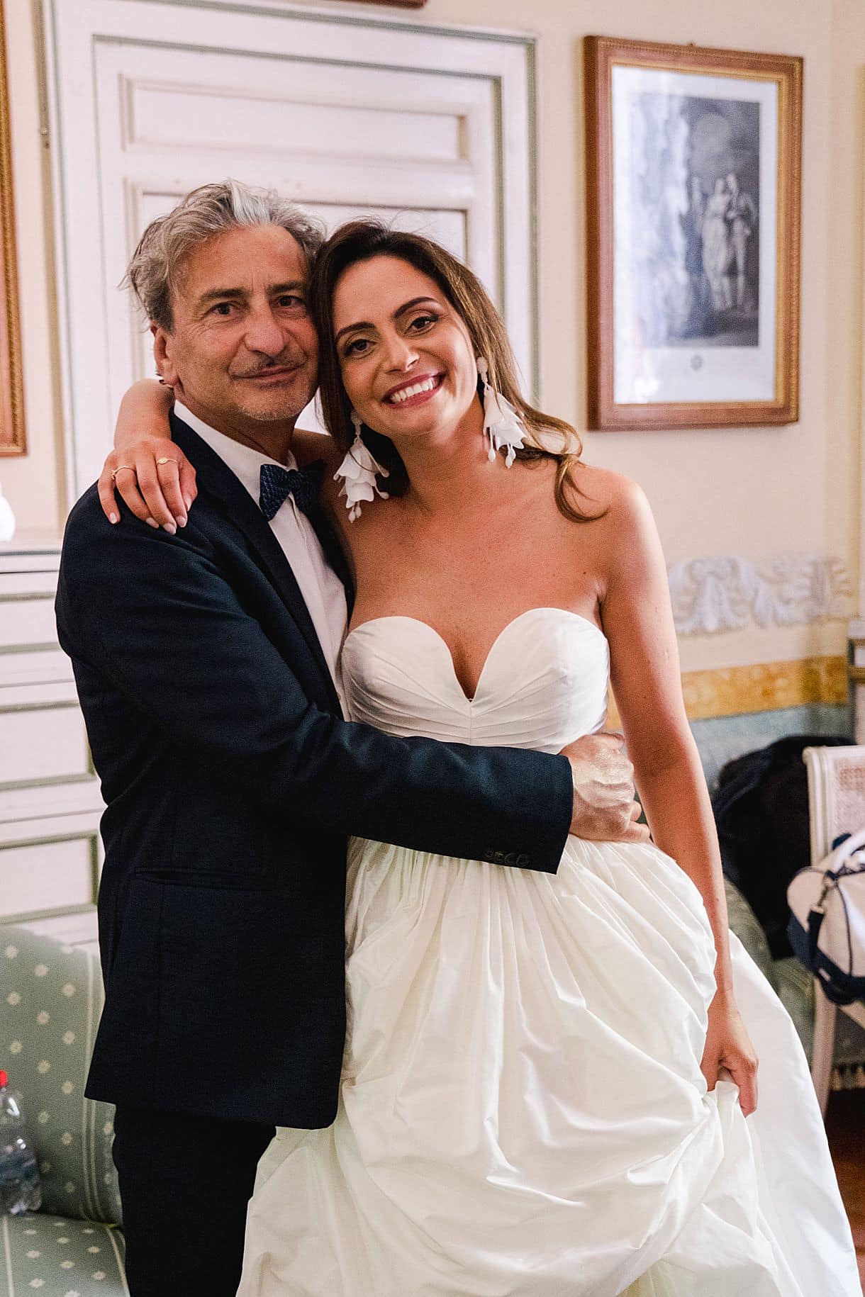 photo de la mariée avec son papa