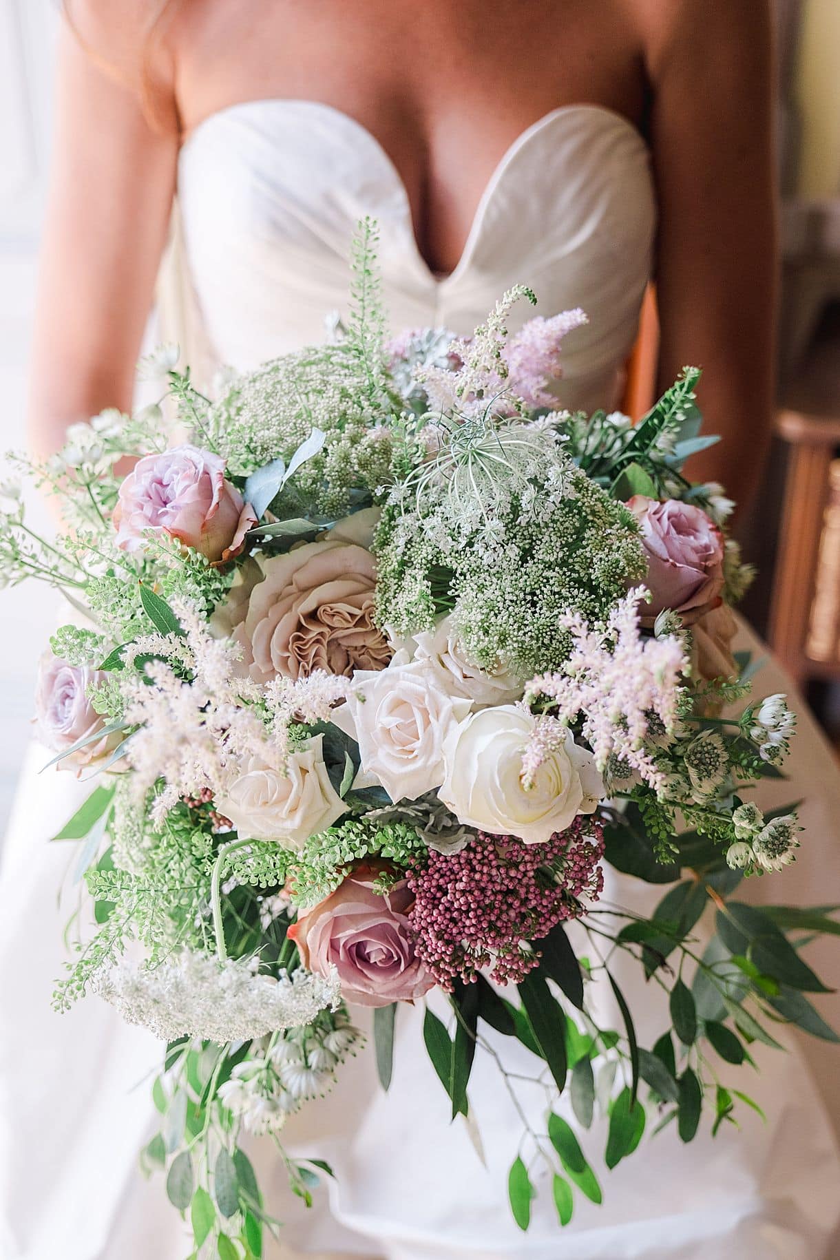 détail du bouquet de la mariée